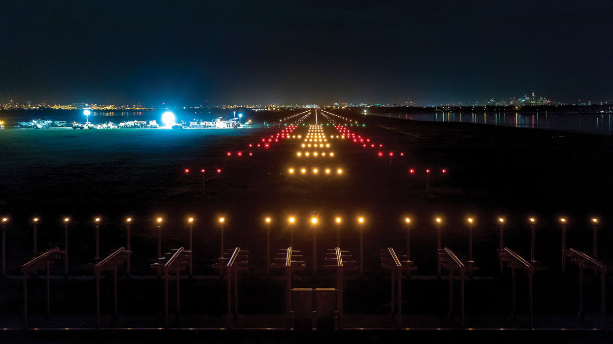 Sydney Airport Construction at night